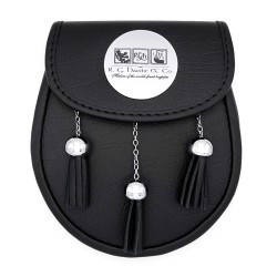 Pipe Band Plain Day Sporran with Metal Tassels