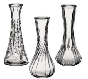 (72) 6 in Clear Glass Bud Vases - 3 Styles